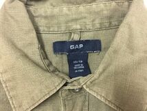 ギャップ GAP アメカジ ミリタリー サファリ リネン麻 両胸ポケット 半袖シャツ メンズ 小さいサイズ XS カーキ_画像2