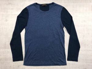 【送料無料】バナナリパブリック Banana Republic ロンT 長袖Tシャツ カットソー メンズ 配色切替 ベーシック スタンダード S 青