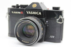 【返品保証】 ヤシカ Yashica TL Electro X ITS ブラックボディ Auto Yashinon DS-M 50mm F1.7 M42マウント ボディレンズセット C7293