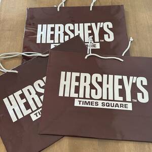 ニューヨーク HERSHEY'S ハーシーズ チョコレートワールド 紙袋 3枚 エコバッグ ショッパー ショップ袋 レア ハーシー リメイク 新品