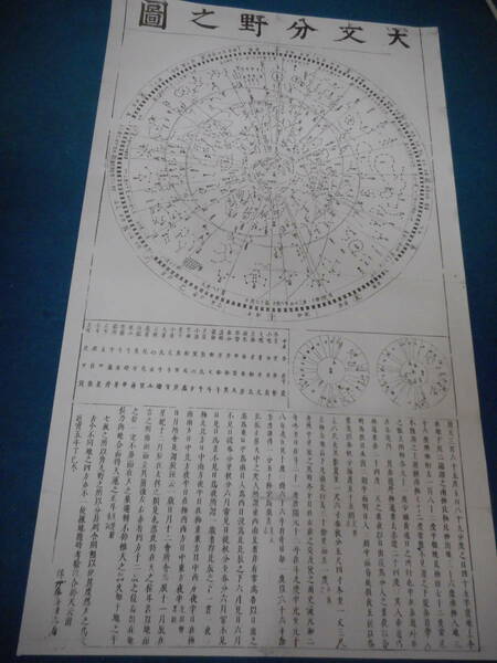 即決 アンティーク中国星図、天球図、1677（延宝5）年復刻『天文分野之図』天文暦学書、星座早見盤Star map, Planisphere, Celestial atlas