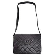 シャネル ラムスキン マトラッセショルダーバッグ デカマト ブラック ヴィンテージ 3番台 CHANEL 中古_画像1