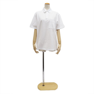 エルメス ポロシャツ ボタン付 H刺繍 白 ホワイト H072325HA90SM メンズ 綿 HERMES 未使用 中古