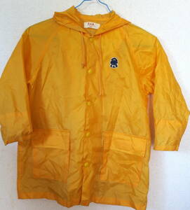 e.a.b　レインコート　110　雨具　カッパ　キッズ　小学生　男の子　女の子　黄色　袋つき　通学　通園　登園