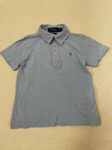 ポロラルフローレン POLO RALPH LAUREN 子供用 男の子 ポロシャツ 110サイズ 水色ブルー系 ロゴ入り キッズ【送料180円 匿名】