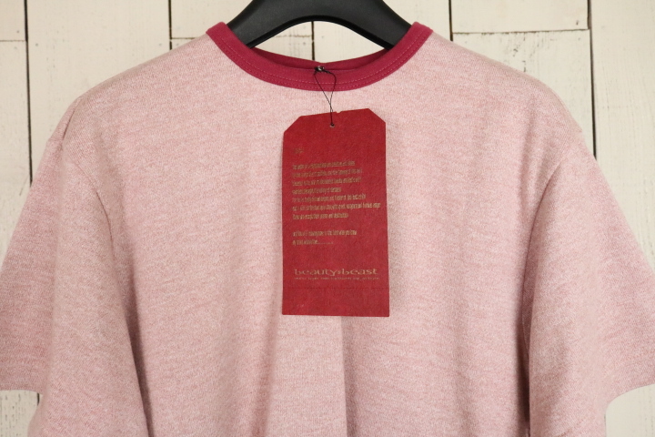 ピンクM【新品】☆ビューティービースト:獅子 刺繍 半袖 Tシャツ