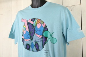 ④【新品】☆SPINSTER　オリゾンティ：プリント　半袖　Ｔシャツ　ブルーＭ　90's/1990年代/デッドストック/アーカイブ/ビューティビースト