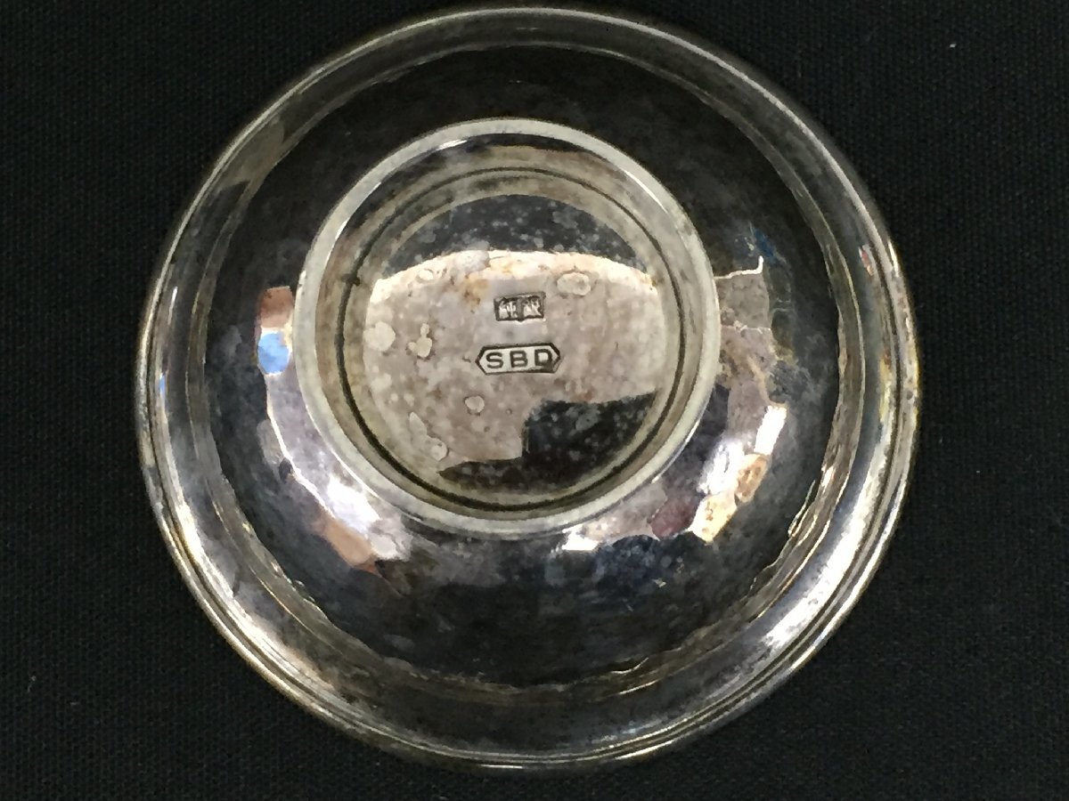 ☆D―297☆銀製品セット 爪楊枝入れ おちょこ 茶托? 銀細工 ガラス