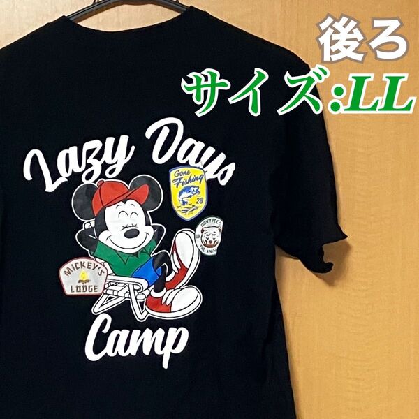 【新品タグ付き】 ミッキーマウス ミッキー 半袖 tシャツ LL 黒 キャンプ