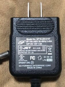 送料無料) GF18-US1215T Go Forward Enterprise 超小型スイッチングACアダプター12V1.5A 100V-240V