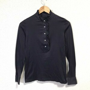 H3332dL 日本製 Maker's Shirt 鎌倉 メイカーズシャツカマクラ サイズ9 (M位) 長袖フリルブラウス カットソー ネイビー レディース 