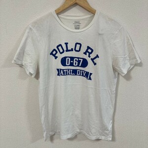 H3081NL Polo Ralph Lauren ポロラルフローレン サイズL G 180/100A 半袖Tシャツ プリントTシャツ スリムフィット ホワイト メンズ USED 