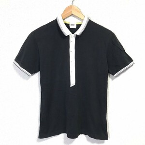 H3371dL TAKEO KIKUCHI タケオキクチ サイズ3 (L位) 半袖ポロシャツ 半袖シャツ ブラック 黒 メンズ コットンシャツ 綿100% ワールド