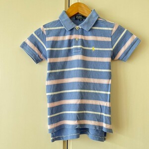 H3305cu Polo by Ralph Lauren ポロバイラルフローレン キッズ 半袖ポロシャツ サイズ120 パープル×ピンク