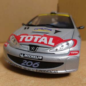 1/18 プジョー206 WRC 1999＆2000 clarion #2 シルバー×レッド ソリド製ダイキャスト製ミニカー中古