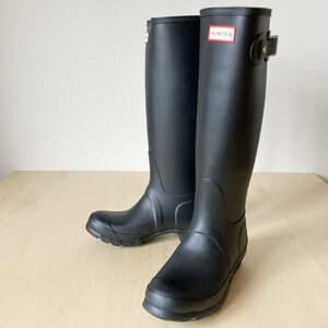 23cm чёрный Hunter женский оригинал высокий влагостойкая обувь HUNTER WOMENS ORIGINAL TALL BLACK UK4/23cm WFT1000RMA