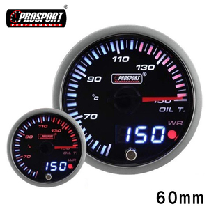 車 油温計 メーター 60パイ PROSPORT プロスポーツ デジタル アナログ同時表示 ワーニング機能付 60mm 60ミリ 60Φ カスタム パーツ