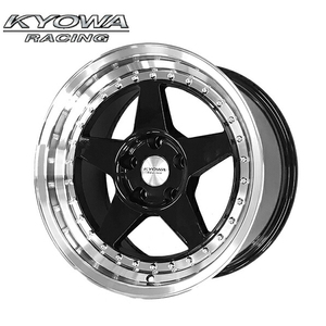 4本セット KYOWA RACING KR1022　17インチ 9J +15 5H PCD114.3 ブラック