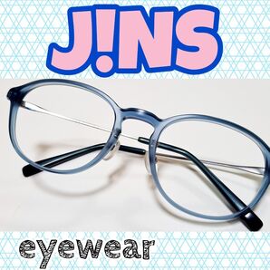J!NS 超軽量 弾力性 フレーム クリアブルー