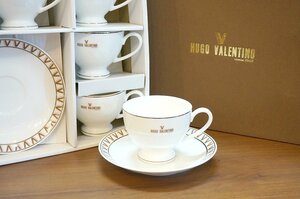 【未使用/保管品】 HUGO VALENTINO/ヒューゴ バレンチノ カップ&ソーサー ティーカップ5客セット 食器 洋食器 2014165