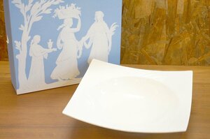 【未使用/保管品】 WEDGWOOD/ウェッジウッド ETHEREAL101/エスリアル101 スクエアパスタボウル 皿 ホワイト 食器 プレート 2014141