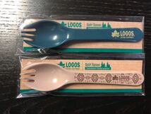 非売品 ノベルティ LOGOS ロゴス Split Spoon 先割れスプーン 2種セット セブンイレブン_画像1