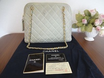 1円スタート　正規品　シャネル　CHANEL　チェーンショルダーバッグ　ハンドバック　マトラッセ　ラムスキン　シール有_画像1