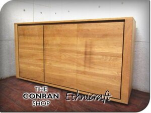 美品/THE CONRAN SHOP/ザ・コンランショップ/エス二クラフト/高級/shadow/オーク材無垢/北欧モダン/サイドボードキャビネット/42万smm5720k