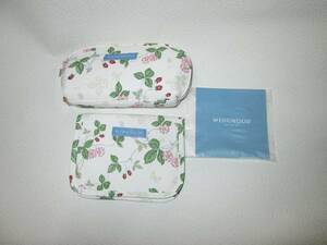  Wedgwood wild strawberry glasses pouch & mask pouch set white 