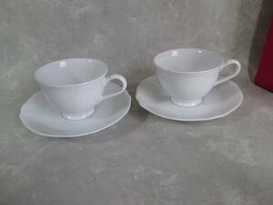 Noritake　コティホワイト　ペア　カップ＆ソーサー　1470　COTY　WHITE