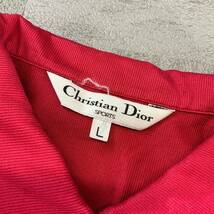 美品 OLD Christian Dior SPORTS クリスチャンディオール 刺繍 半袖 カットソー ポロシャツ レディース Lサイズ レッド ゴルフ golf_画像6