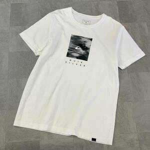 美品 Quick silver クイックシルバー プリント 半袖tシャツ メンズ Mサイズ ホワイト