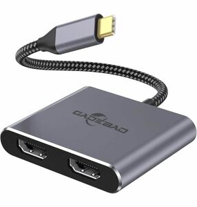 USB C HDMI 変換アダプタ 4K@60Hz 2-in-1 USB Type C デュアル HDMI ハブ 1080P USB-C機器対応