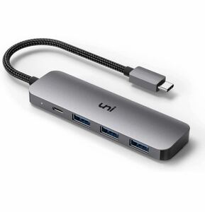 USB Cハブ、uni 4-in-1 USB Cアダプター 3つのUSB 3.0ポート付き 100W USB-C PD充電ポート Thunderbolt 3 USB Type C - USB 3.0