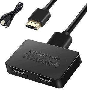 HDMI スプリッター 1入力2出力 4K 60Hz 1x2 HDMI 分配器 2画面同時出力 hdmi 増設 オーディオ同期 3D 1080p