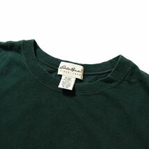 90's USA製 エディーバウアー クルーネック コットン Tシャツ 半袖 (XL) 緑 無地 90年代 アメリカ製 旧タグ オールド EddieBauer Y2K_画像4
