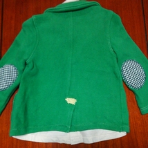 ブーフーウー　ブーホームズ　BOOHOMES　サイズ110㎝　中古　緑　ジャケット　上着　蝶ネクタイ付き　フォーマルにも　重ね着風_画像4