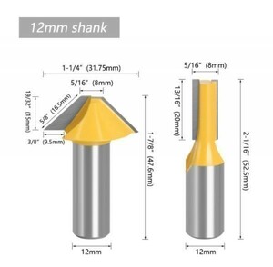 Mz381★お得な2本セット★コンベックスミルタイプの12ｍｍシャンク木工用ルータービット 2本★フライスカッター★セット販売★木工ツール