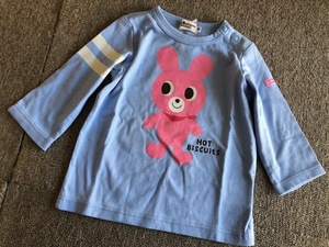 ★新品ホットビスケッツうさこ長袖Tシャツ70★水色