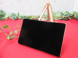 [GY3975/6] wedding * party .! velour clutch bag handbag party bag black 14.5×20cm