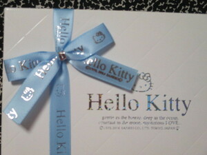 * Hello Kitty 2014 Sanrio Blue Ribbon white glossy paper made empty box present for beautiful goods 