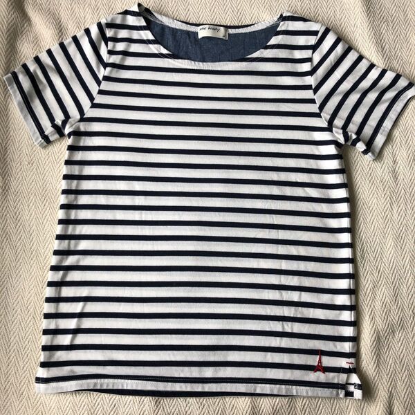 しまむらストライプTシャツ レディースMサイズ ボーダーTシャツ 半袖