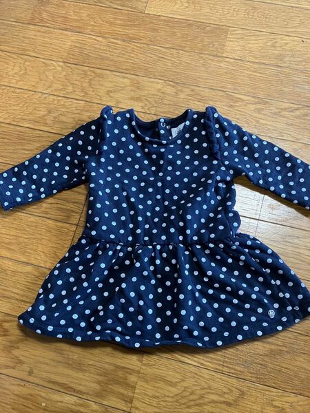 PETIT BATEAU プチバトーのドット柄ワンピース