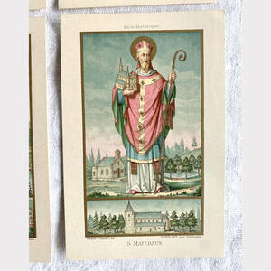 フランス 40s カトリック アート 聖人 MATERNUS ホーリー カード 聖母 マリア キリスト イエス ロザリオ 骨董 アンティーク