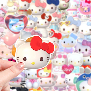 46 sheets 3D Hello Kitty Sanrio waterproof sticker seal 