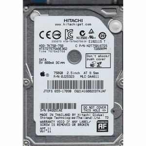 hts727575?a9e362,PN 0j25323,MLC da4611,Hitachi 750?GB SATA 2.5 твердый Drive 