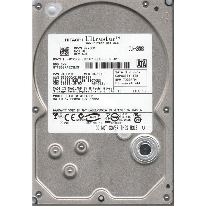 hua721010kla330、PN 0?a36002、MLC ba2897、Hitachi 1tb SATA 3.5