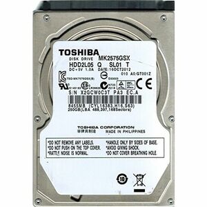 東芝 toshiba 2.5インチ 内蔵 ハードディスク 250GB SATA 3Gb/s 5400rpm キャッシュ 8GB 9.5mm