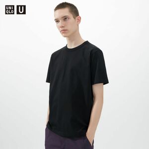 ⑥UNIQLO U クルーネックTシャツ（半袖）09 BLACK 男女兼用 Mサイズ メンズ レディース ユニセックス ブラック