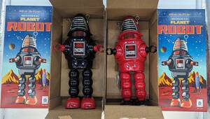 Schylling Planet Robot robot * collection tin plate robot HAHATOY retro toy tin plate toy tin plate robot set 